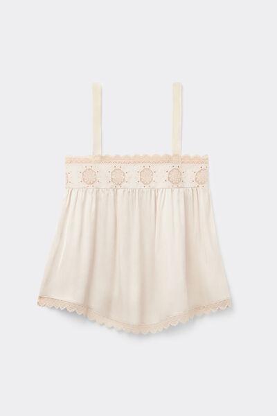 Beige Midsummer Dream Viscose Satin Top, 5601_118K, large image number 3