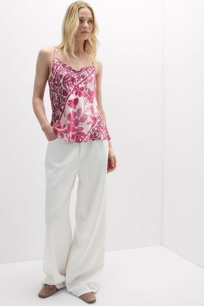 Pink Brighten Your Day Viscose Satin Top, 5601_115K, large image number 1