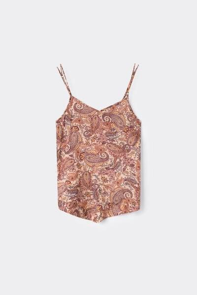 Brown Elevate Your Day Printed Viscose Satin Top, 5601_197K, large image number 3