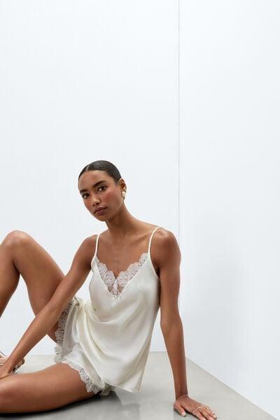 White From The Boudoir Side Slits Lace Top, Powder White, large image number 0