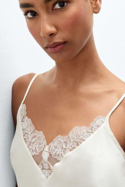 White From The Boudoir Side Slits Lace Top, Powder White, large image number 4