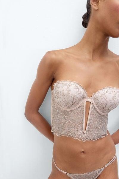 Beige Feel Luxurious Anna Bandeau Bustier, 5601_185K, medium