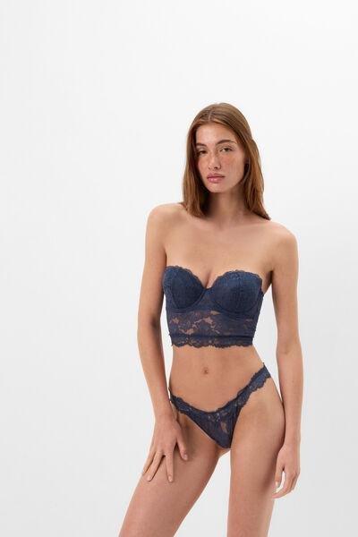 Navy Fanciful Flowers Giada Bandeau Bustier, 5601_186K, large image number 1