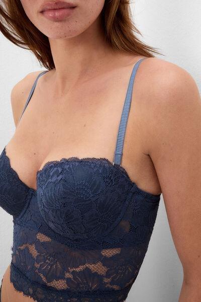 Navy Fanciful Flowers Giada Bandeau Bustier, 5601_186K, large image number 4