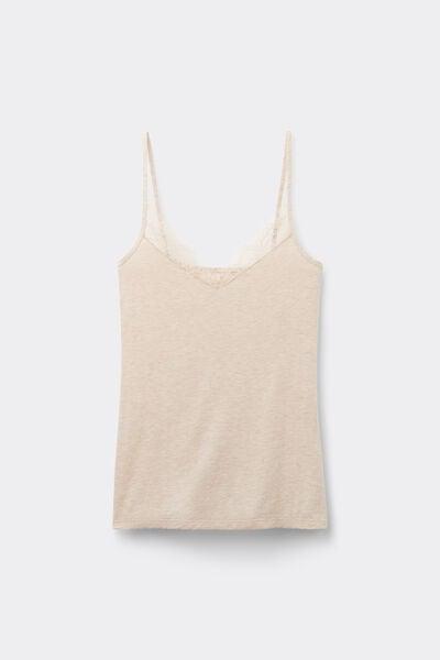 Beige Ultralight Spaghetti Strap Modal Camisole, 5601_036K, large image number 3