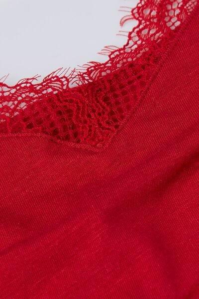 Red Ultralight Camisole With Lace, Red, large image number 4