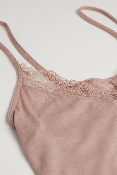 Purple Modal And Cashmere Lace Camisole, , large image number 4