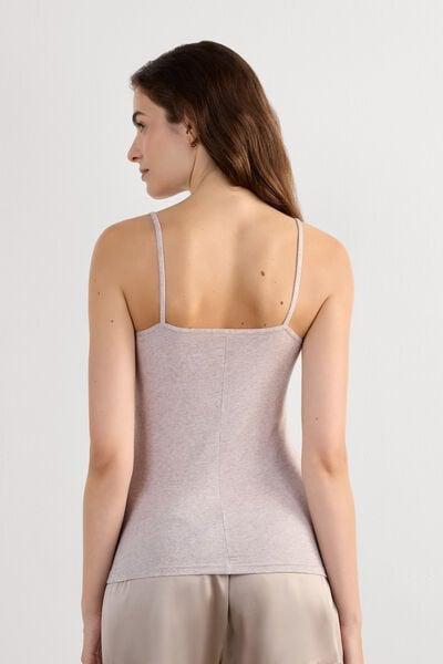 Beige Ultralight Camisole With Lace, Shell Beige Blend, large image number 2