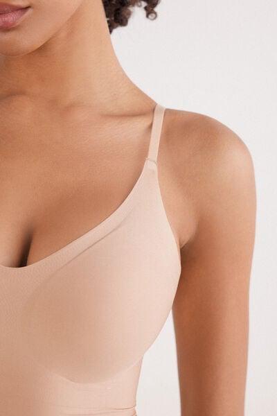 Beige Eri Microfibre Top, Soft Beige, large image number 5