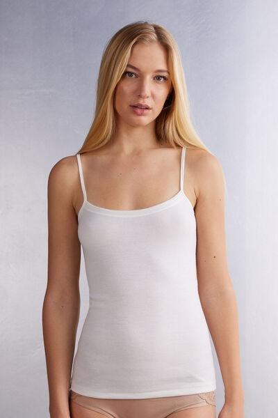White Top With Spaghetti Straps, Powder White, large image number 0