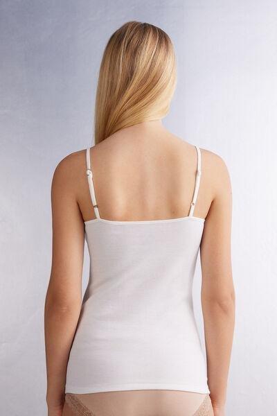 White Top With Spaghetti Straps, Powder White, large image number 3