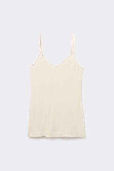 White Spaghetti Strap Modal Vest Top, Silk, large image number 6