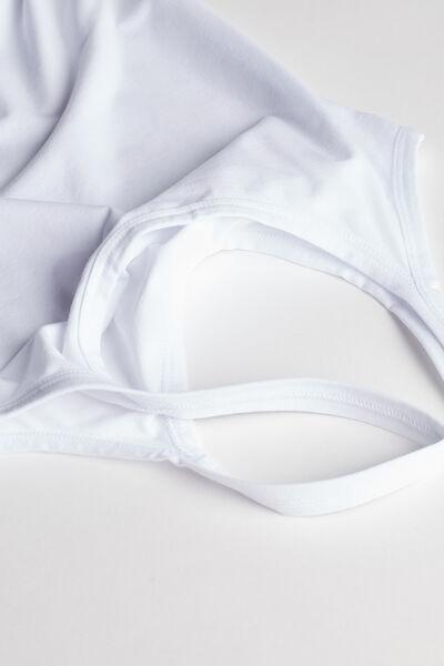 White Cotton Top With Spaghetti Straps, , large image number 5