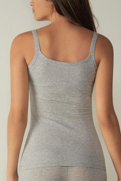 Grey  Cotton Top With Spaghetti Straps, , large image number 3
