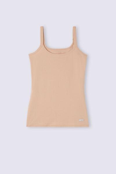 Beige Spaghetti Straps Top, , large image number 2