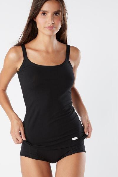 Natural Cotton Strappy Top, Ink Blue, large image number 9