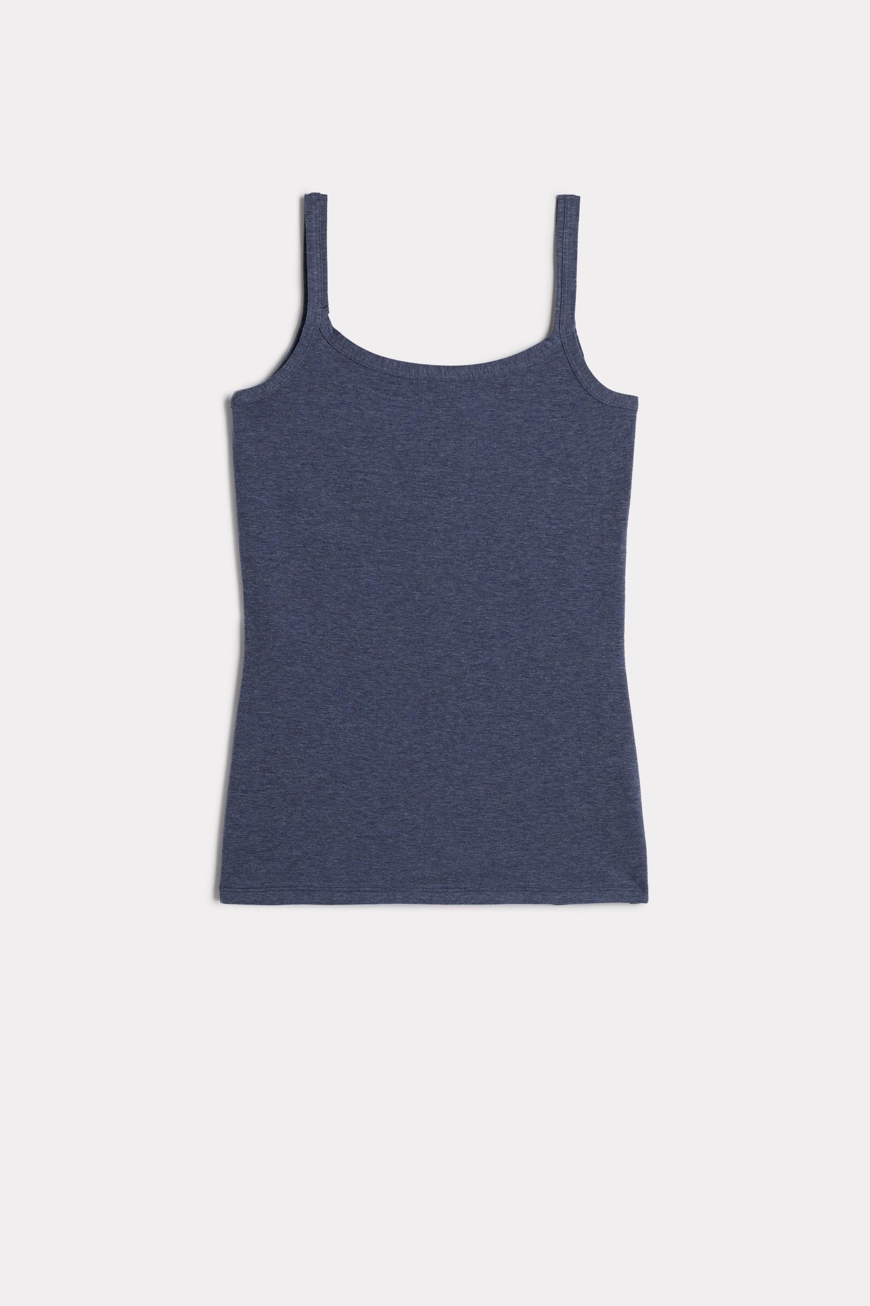 Natural Cotton Strappy Top, Ink Blue, large image number 34