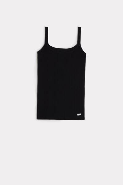 Natural Cotton Strappy Top, Ink Blue, large image number 42