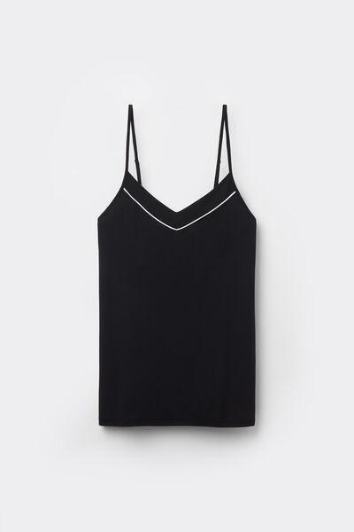 Black Slim Straps Top, , large image number 2