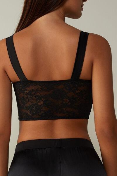 Intimissimi - Black Silk And Lace Bra Top