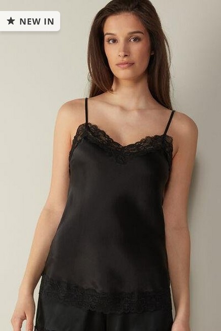 Intimissimi - Black Lace And Silk Top