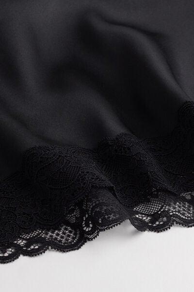 Black Lace And Silk Top, Black, large image number 9