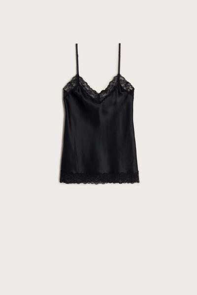 Black Lace And Silk Top, , large image number 10