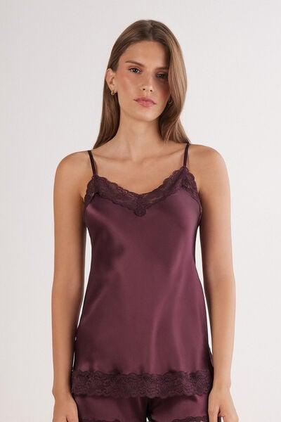 Burgundy Lace And Silk Top, 5601_028K, large image number 2