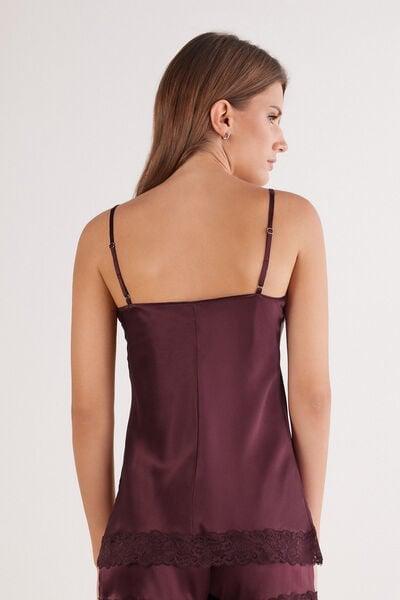 Burgundy Lace And Silk Top, 5601_028K, large image number 3