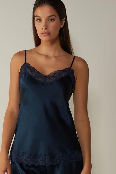 Blue Lace And Silk Top, , large image number 0