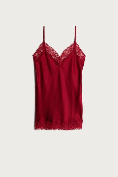 Red Lace And Silk Top, , large image number 2