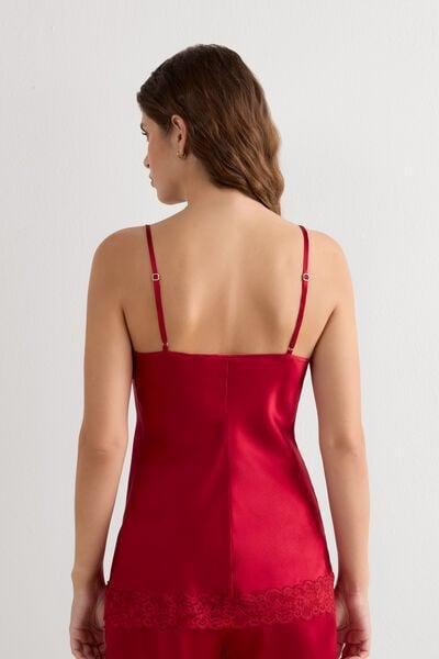 Red Spaghetti Straps Top, Red, medium
