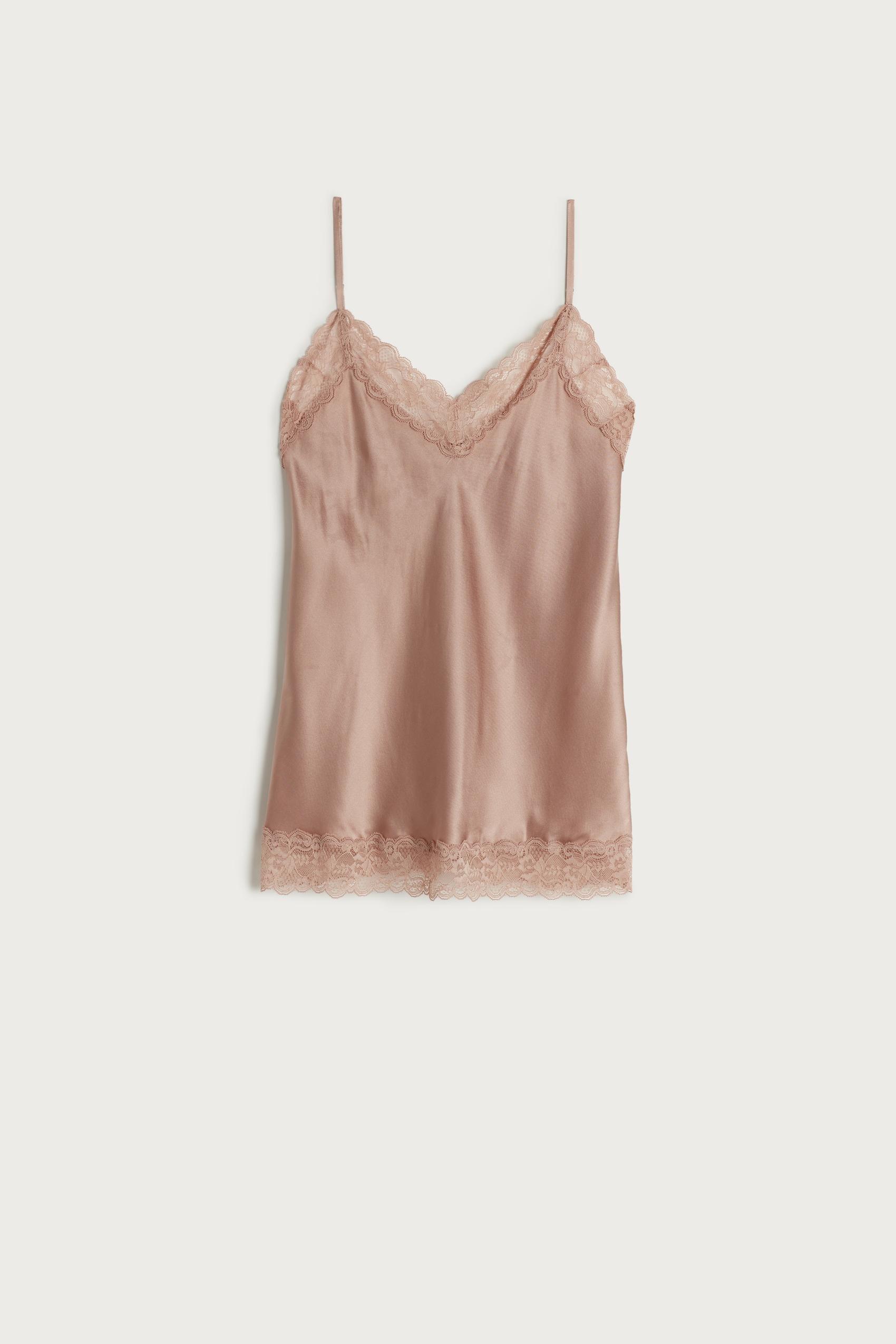 Pink Spaghetti Straps Top, Satin Pink, large image number 6