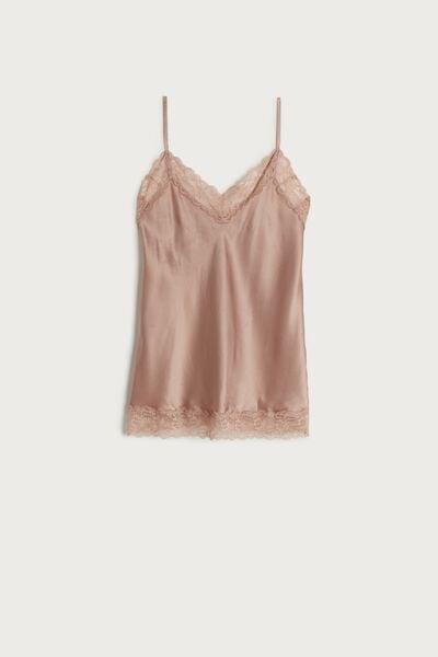 Pink Spaghetti Straps Top, Satin Pink, large image number 7