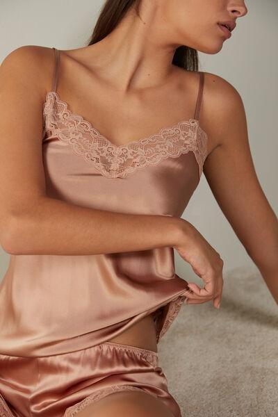 Pink Spaghetti Straps Top, Satin Pink, large image number 10