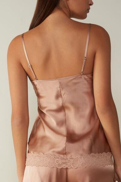 Pink Spaghetti Straps Top, Satin Pink, large image number 13