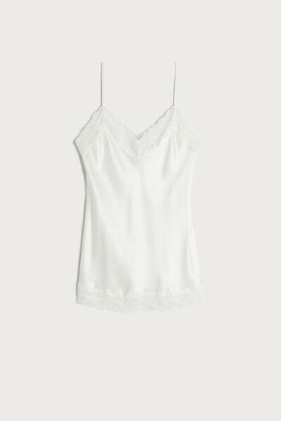 White  Lace And Silk Top, , large image number 2