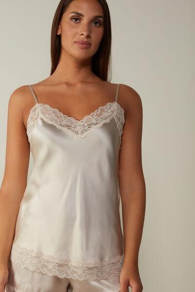 Pink Silk Spaghetti Straps Top, Silk, large image number 7