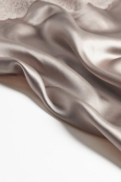 Beige Lace And Silk Top, , large image number 8