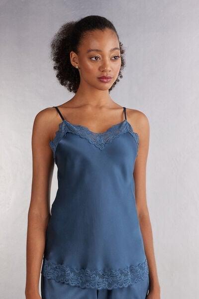 Blue Lace Tank Top, 5601_658J, large image number 0