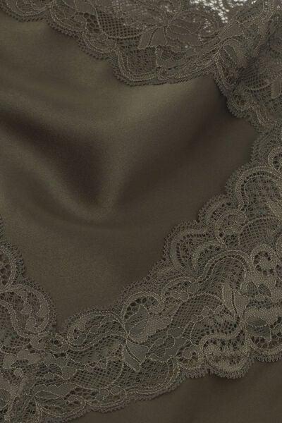 Green V-Neck Lace And Silk Top, 5601_660J, large image number 4