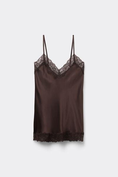 Brown Silk And Lace Top, , large image number 2