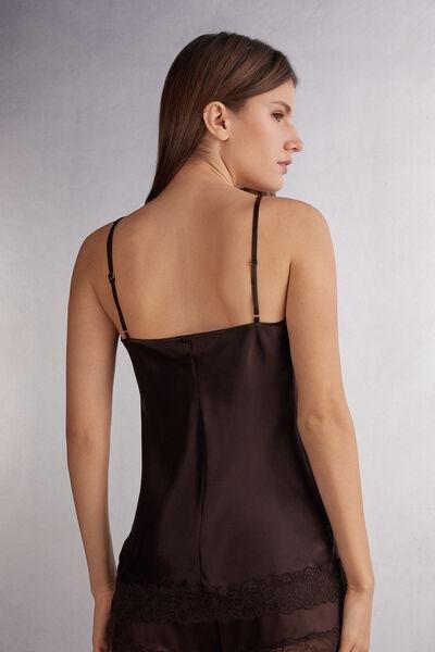 Brown Silk And Lace Top, , large image number 3