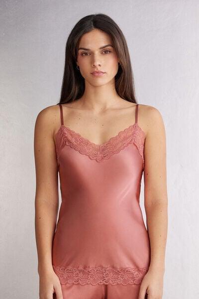 Pink Lace And Silk Top, 5601_849J, large image number 0