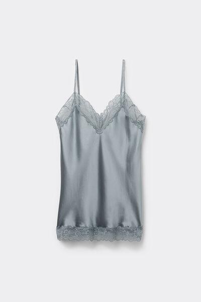 Blue Lace And Silk Top, , large image number 1