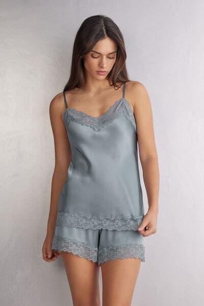 Blue Lace And Silk Top, , large image number 2