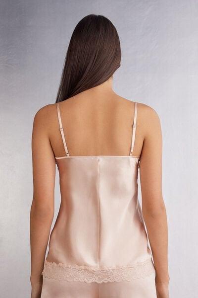 Pink Lace And Silk Top, 5601_852J, large image number 3