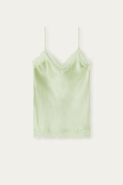 Intimissimi Light Green Lace And Silk Top | Azadea Qatar