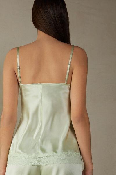 Intimissimi Light Green Lace And Silk Top | Azadea Qatar