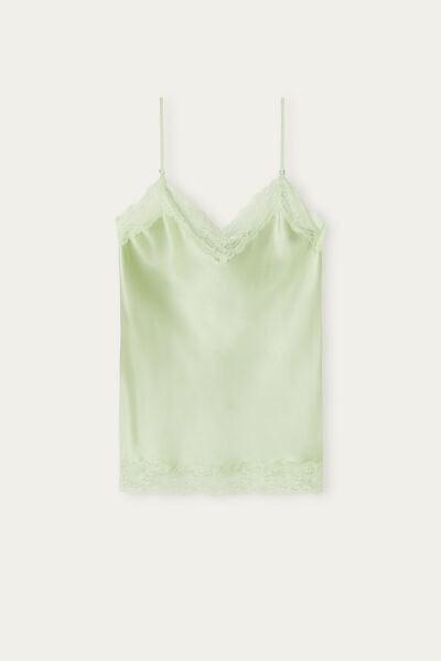Light Green Lace And Silk Top, , large image number 3